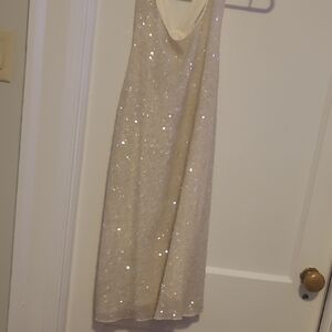 Alice + Olivia Cream Sequin Dress